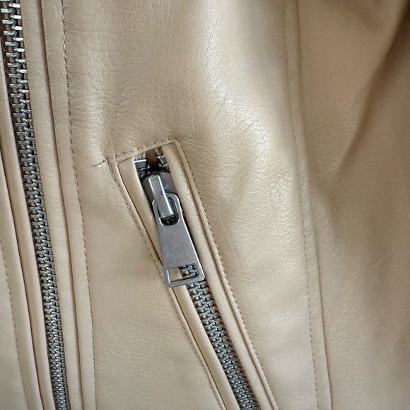 Anthropologie • Saige Faux Leather Moto Jacket Tan Sand Beige NWT - Picture 7 of 9
